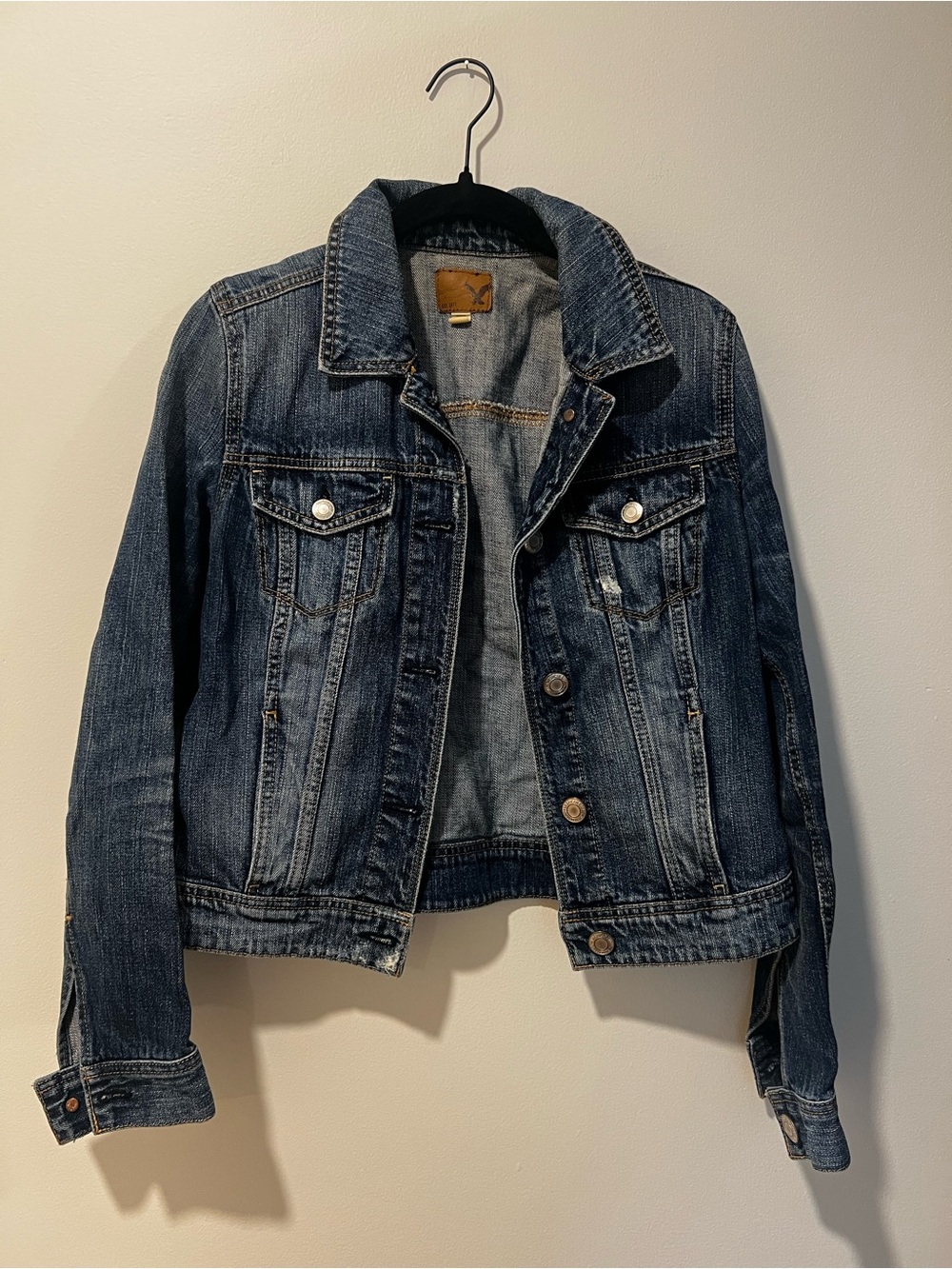 American Eagle Outfitters Dark Blue Denim Women’s Jacket